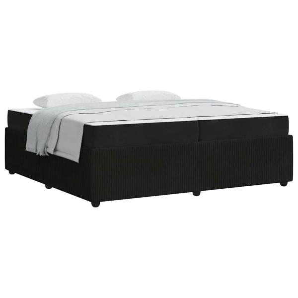 Bettgestell mit Matratze mit Matratze Schwarz 200 x 200 cm Samt