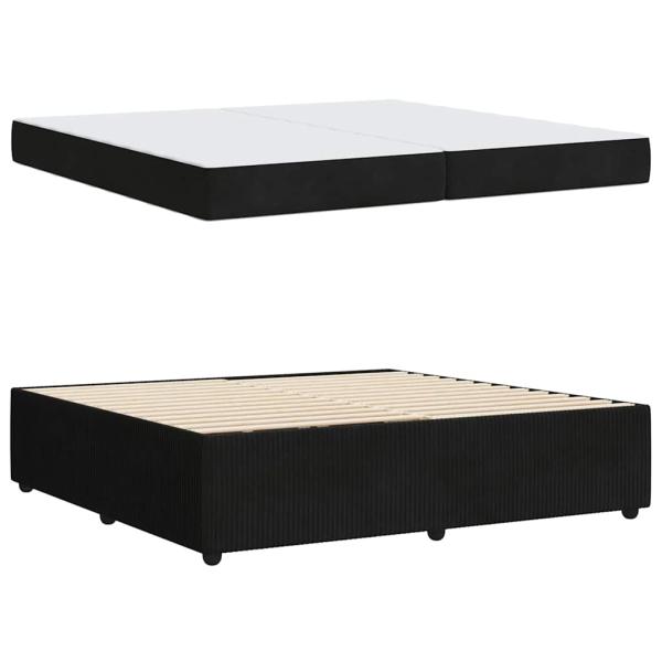 Bettgestell mit Matratze mit Matratze Schwarz 200 x 200 cm Samt