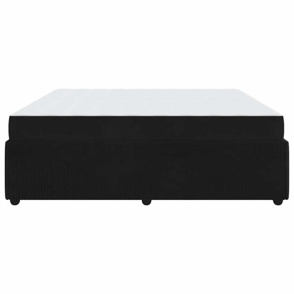 Bettgestell mit Matratze mit Matratze Schwarz 200 x 200 cm Samt