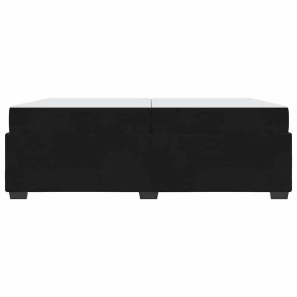 Bettgestell mit Matratze Schwarz 200 x 200 cm Samt
