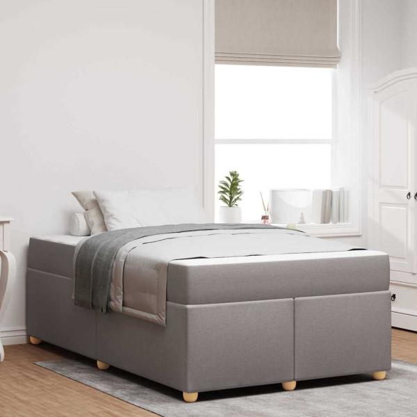 ARDEBO.de - Bettgestell mit Matratze Taupe 120 x 190 cm Stoff