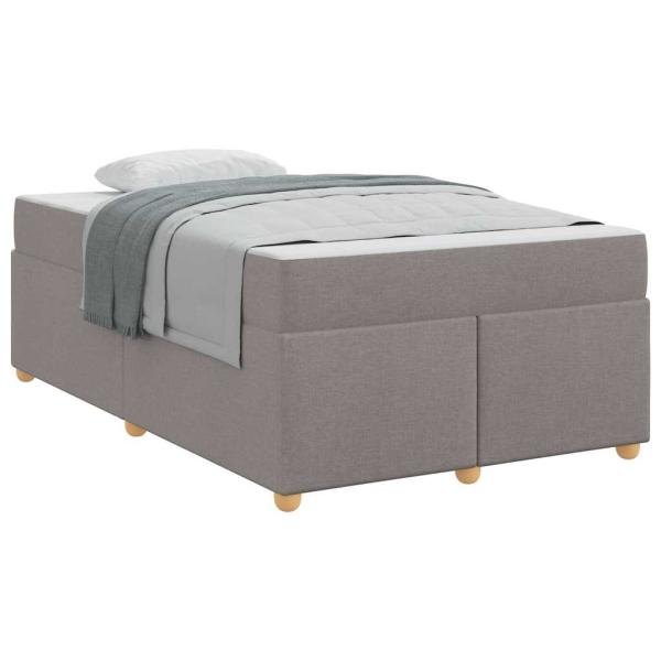Bettgestell mit Matratze Taupe 120 x 190 cm Stoff
