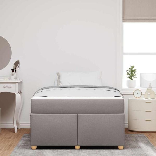 Bettgestell mit Matratze Taupe 120 x 190 cm Stoff