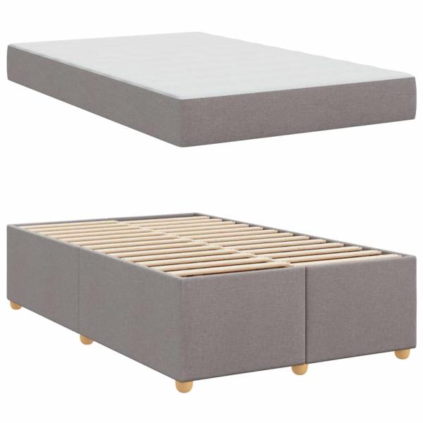 Bettgestell mit Matratze Taupe 120 x 190 cm Stoff