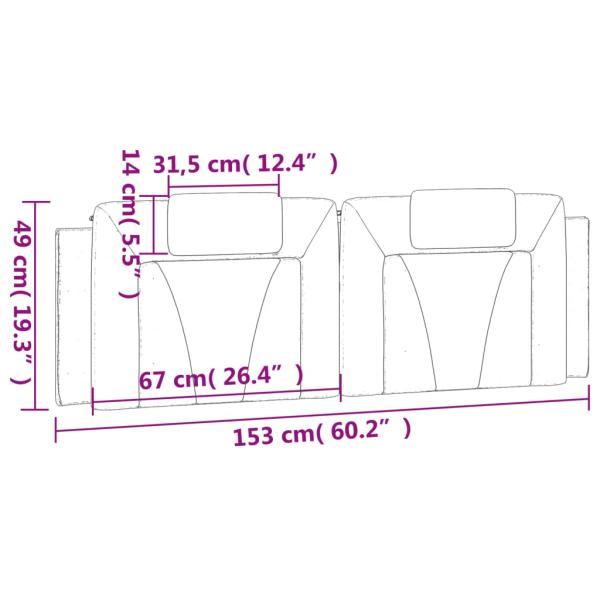 Kopfteil-Kissen "Viana" Schwarz und Weiß 152 cm Kunstleder