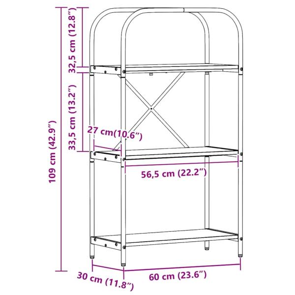 Regal Altholz 60 x 30 x 109 cm Holzwerkstoff