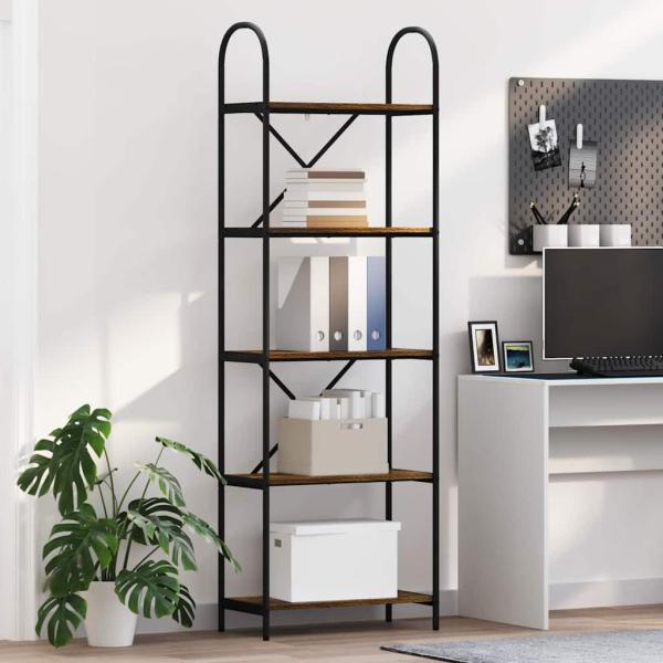 ARDEBO.de - Regal Räuchereiche 60 x 30 x 183 cm Holzwerkstoff