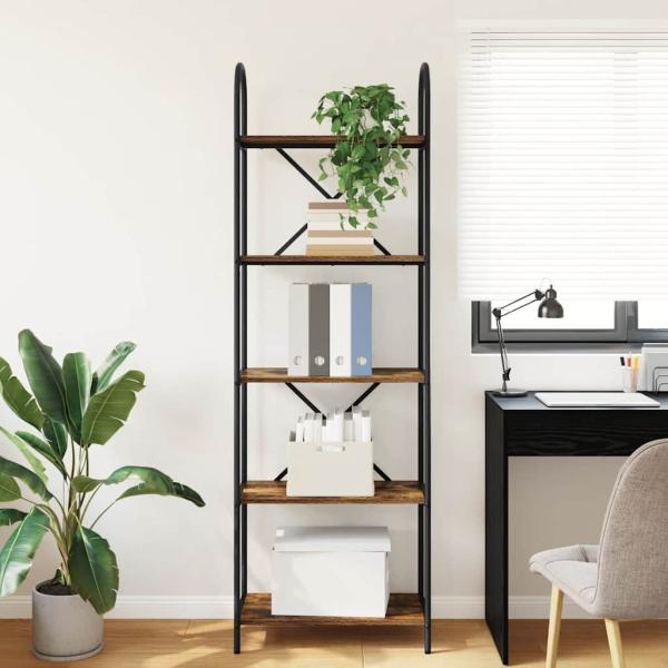 Regal Räuchereiche 60 x 30 x 183 cm Holzwerkstoff