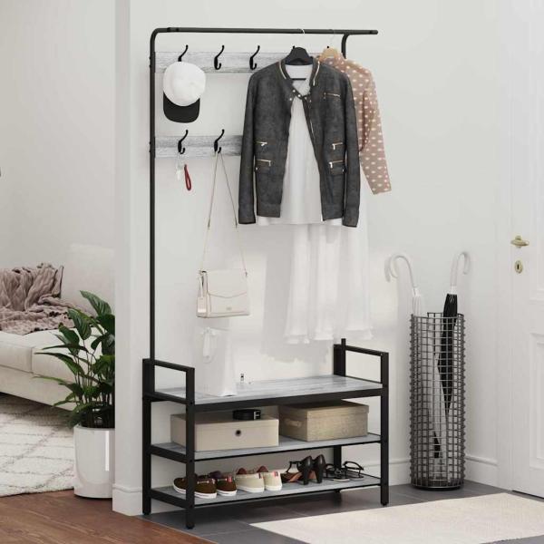 Kleiderständer Grau Sonoma 95 x 34 x 184 cm Holzwerkstoff