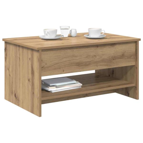 Couchtisch Eiche handwerklich 80 x 50.5 x 41.5 cm Holzwerkstoff