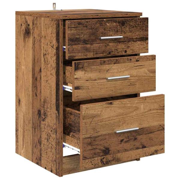 Nachttisch mit Schubladen Altholz 40 x 40 x 63 cm Holzwerkstoff