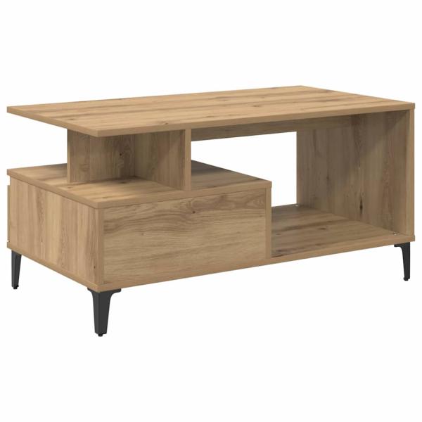 Couchtisch Eiche handwerklich 90 x 49 x 45 cm Holzwerkstoff