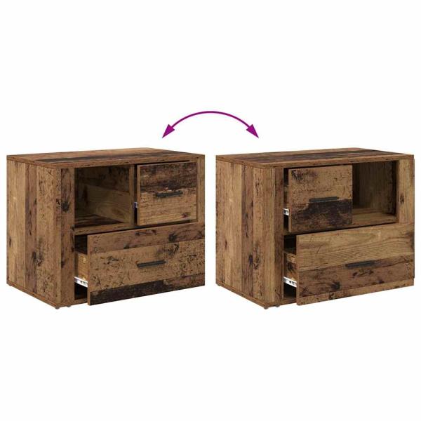 Nachttisch mit Schubladen Altholz 60 x 36 x 45 cm Holzwerkstoff