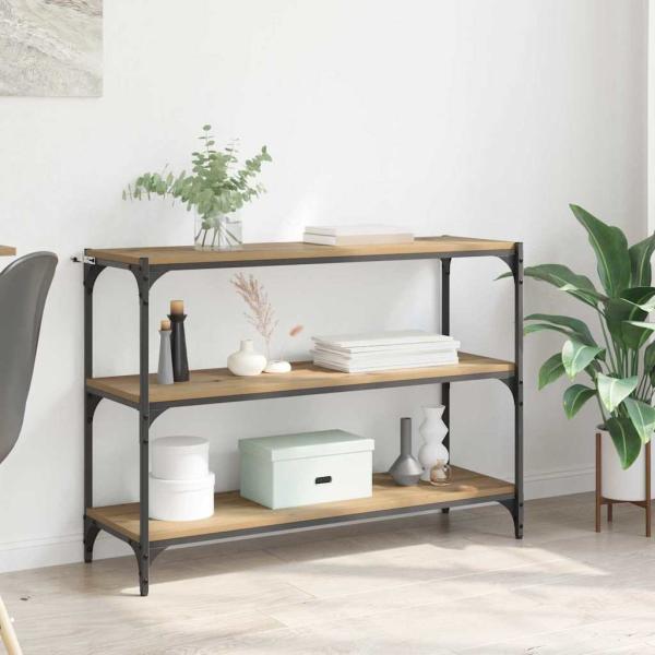 ARDEBO.de - Bücherregal Eiche handwerklich 100 x 33 x 71 cm Holzwerkstoff