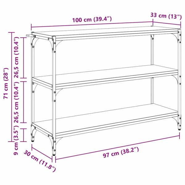 Bücherregal Eiche handwerklich 100 x 33 x 71 cm Holzwerkstoff