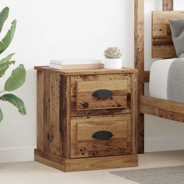 ARDEBO.de - Nachttisch 2 pcs Altholz 39 x 39 x 47.5 cm Holzwerkstoff