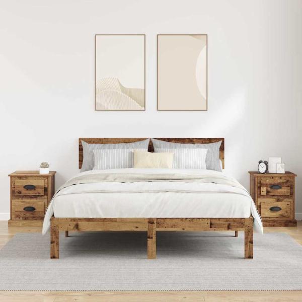 Nachttisch 2 pcs Altholz 39 x 39 x 47.5 cm Holzwerkstoff