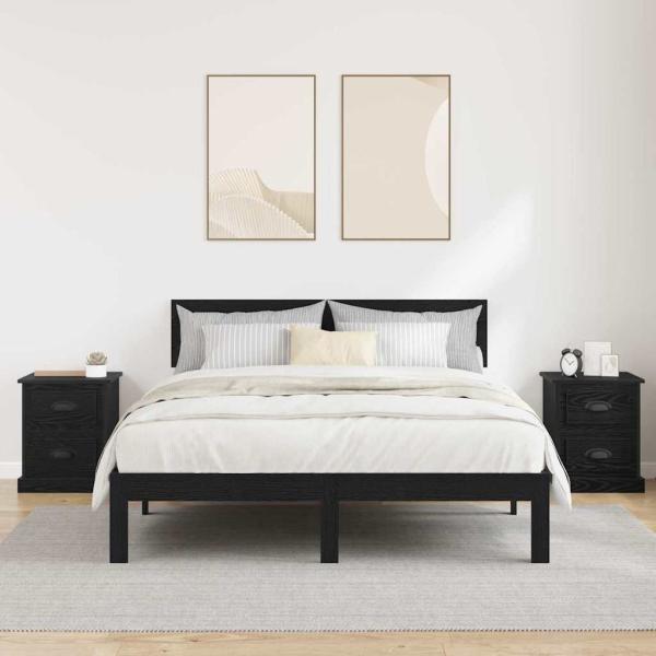 Nachttisch 2 pcs Schwarze Eiche 39 x 39 x 47.5 cm Holzwerkstoff