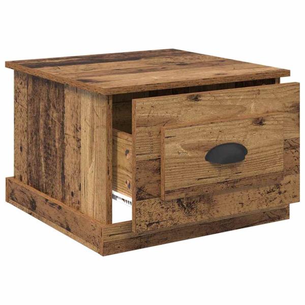 Couchtisch with Drawer Altholz 50 x 50 x 35 cm Holzwerkstoff