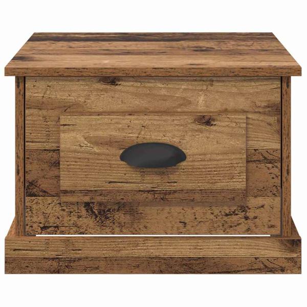 Couchtisch with Drawer Altholz 50 x 50 x 35 cm Holzwerkstoff