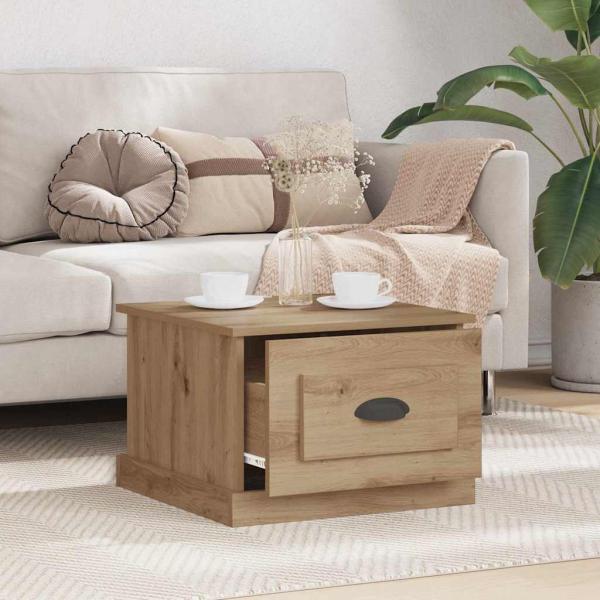 Couchtisch Eiche handwerklich 50 x 50 x 35 cm Holzwerkstoff