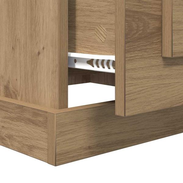 Couchtisch Eiche handwerklich 50 x 50 x 35 cm Holzwerkstoff