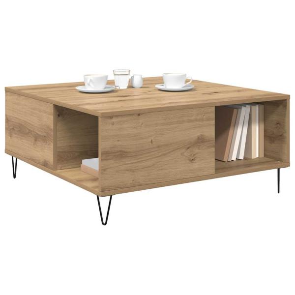 Couchtisch Eiche handwerklich 80 x 80 x 36.5 cm Holzwerkstoff