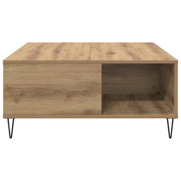 Couchtisch Eiche handwerklich 80 x 80 x 36.5 cm Holzwerkstoff