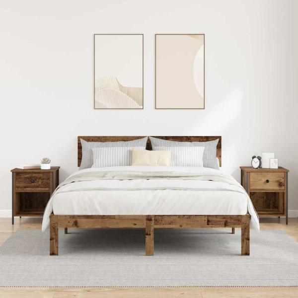 Nachttisch 2 pcs Altholz 40 x 42 x 50 cm Holzwerkstoff