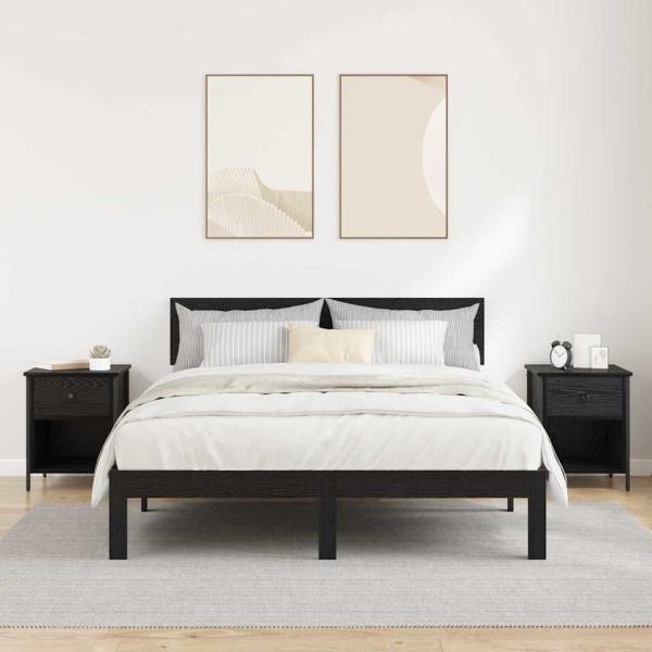 Nachttisch 2 pcs Schwarze Eiche 40 x 42 x 50 cm Holzwerkstoff