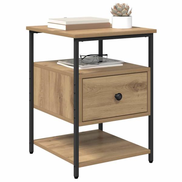 Nachttisch 2 pcs Eiche handwerklich 40 x 42 x 56 cm