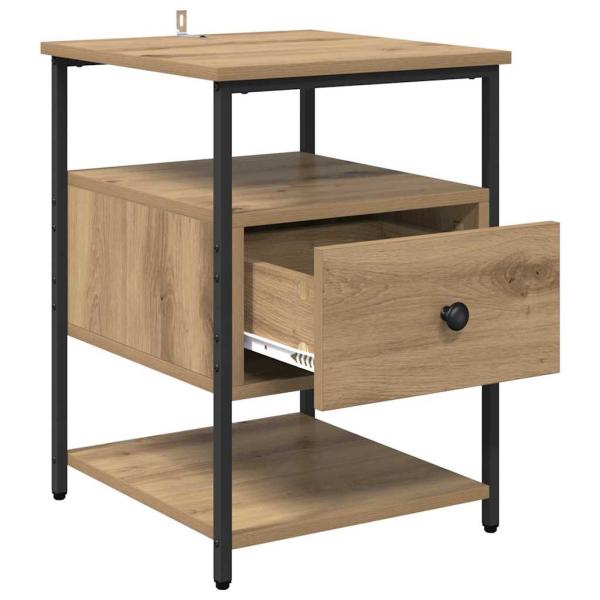 Nachttisch 2 pcs Eiche handwerklich 40 x 42 x 56 cm