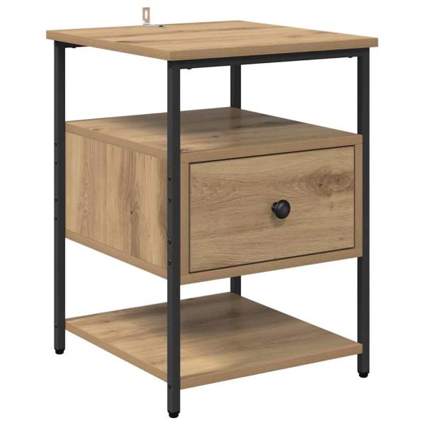 Nachttisch 2 pcs Eiche handwerklich 40 x 42 x 56 cm
