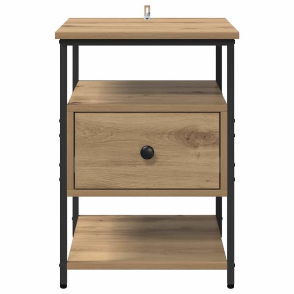 Nachttisch 2 pcs Eiche handwerklich 40 x 42 x 56 cm