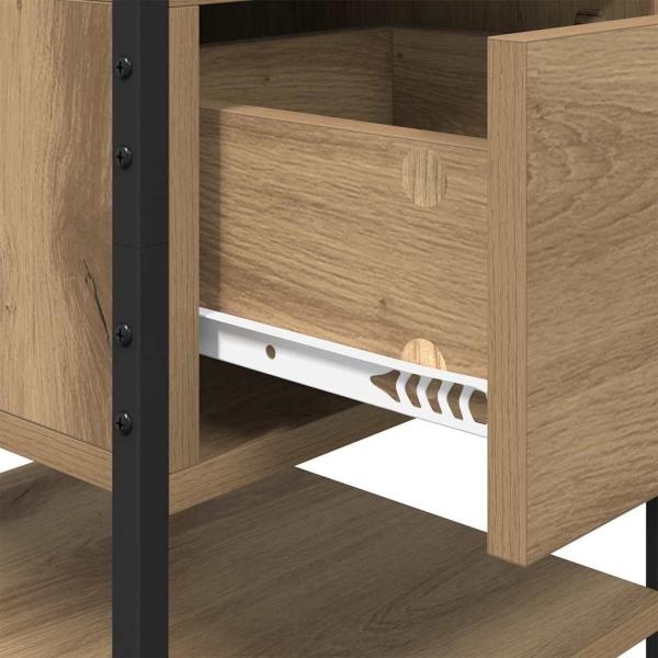 Nachttisch 2 pcs Eiche handwerklich 40 x 42 x 56 cm