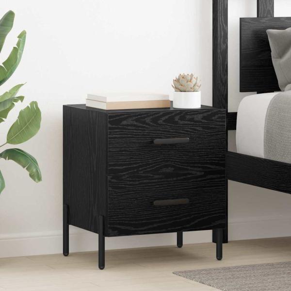 ARDEBO.de - Nachttisch 2 pcs Schwarze Eiche 40 x 35 x 47,5 cm Holzwerkstoff