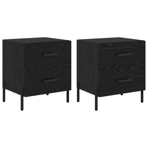 Nachttisch 2 pcs Schwarze Eiche 40 x 35 x 47,5 cm Holzwerkstoff