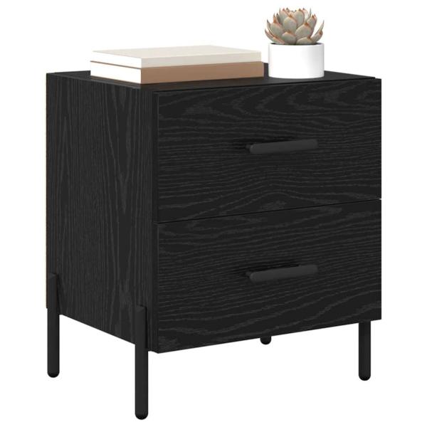 Nachttisch 2 pcs Schwarze Eiche 40 x 35 x 47,5 cm Holzwerkstoff