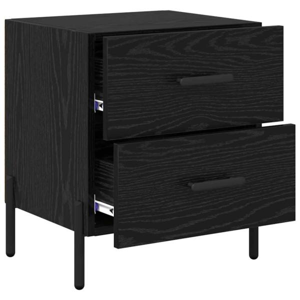 Nachttisch 2 pcs Schwarze Eiche 40 x 35 x 47,5 cm Holzwerkstoff