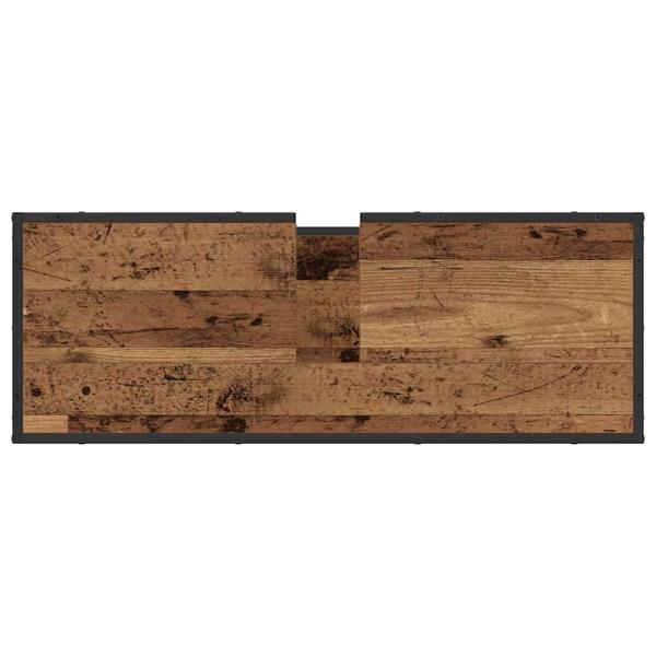 Badezimmer Waschbecken Schrank mit Tür Altholz 90 x 33 x 60 cm