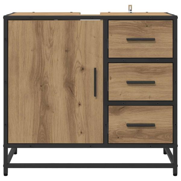 Badezimmer Waschbecken Schrank mit Regal Eiche handwerklich