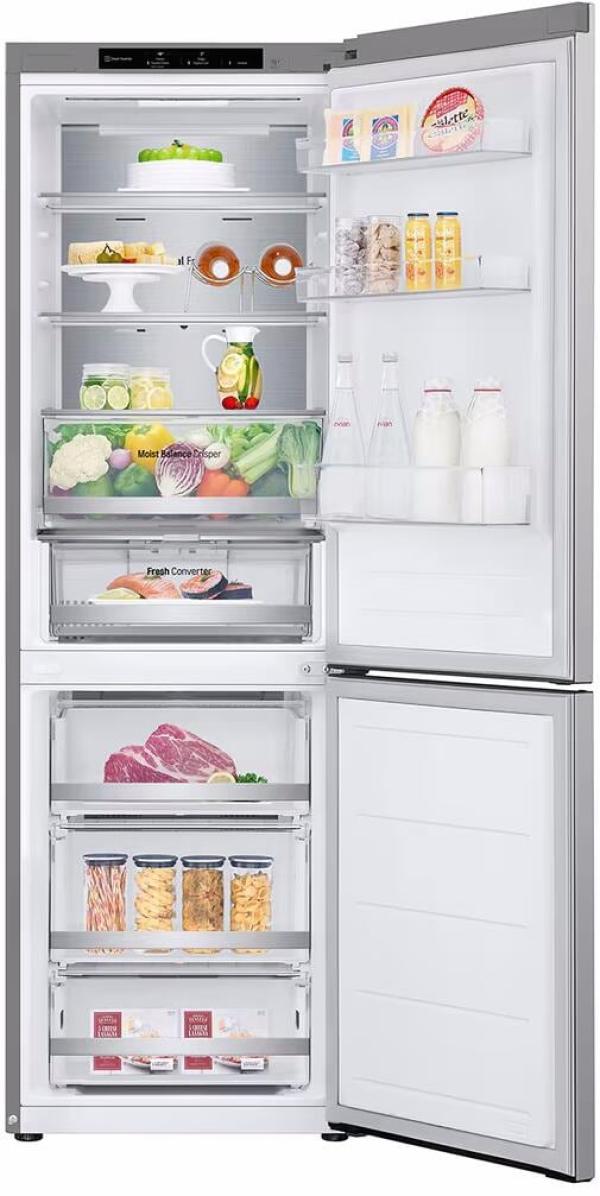 LG GBV3100BPY Stand Kühl-Gefrierkomination, 59,5 cm breit, 344 L, Total No Frost, Multi-Airflow, DoorCooling+, prime silber