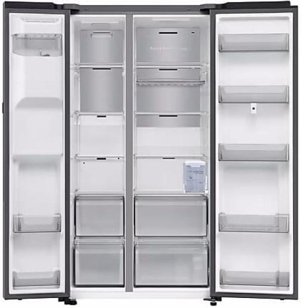 Samsung RS90F67BETEF Stand Side-by-Side Kombination, 91,2 cm breit, 614 L, NoFrost+, Wassertank, WiFi, Eis- und Wasserspender, Edelstahloptik