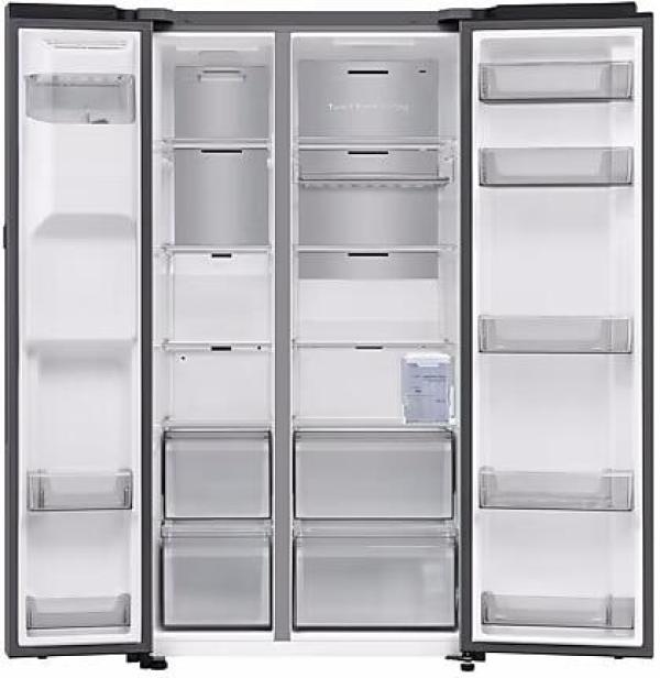 Samsung RS80F67KCTEF Stand Side-by-Side Kombination, 91,2 cm breit, 634 L, NoFrost+, Wassertank, WiFi, Eis- und Wasserspender, Edelstahloptik
