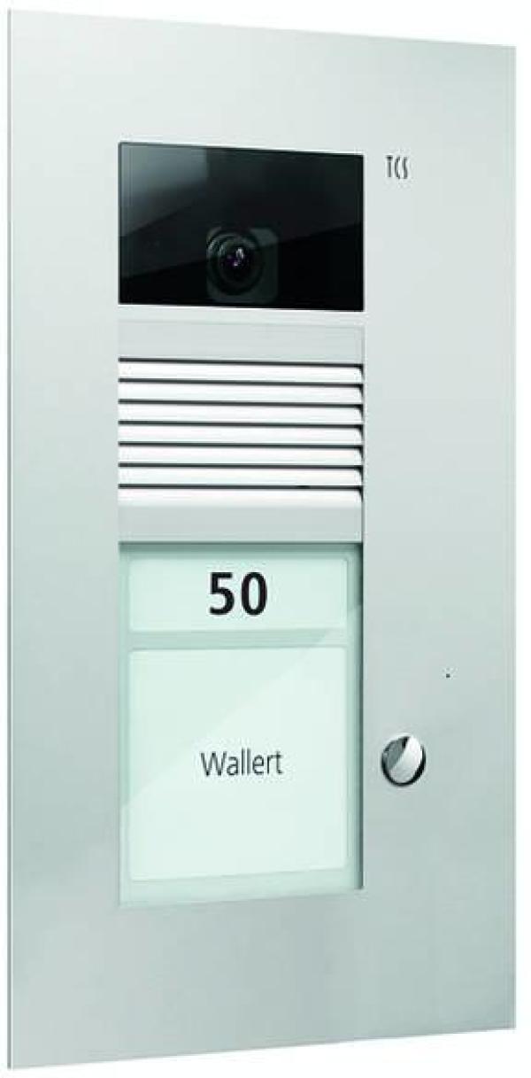 ARDEBO.de TCS AVU14010-0010 Video color 90° Außenstation, 1 Taste, UP, silber