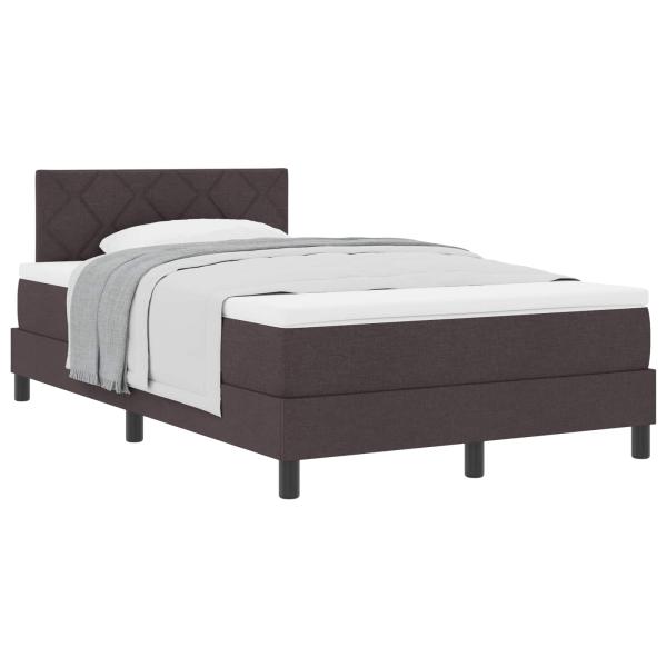 Boxspringbett mit Matratze Dunkelbraun 120 x 200 cm Stoff
