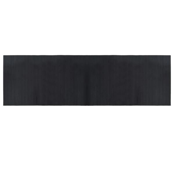 Teppich Rechteckig Schwarz 60x200 cm Bambus