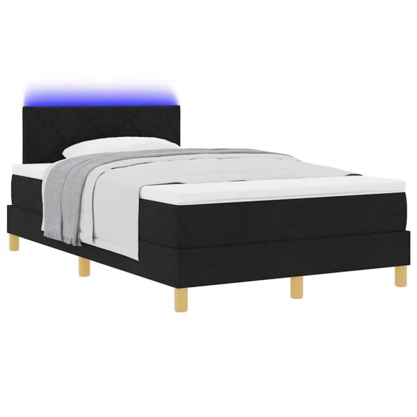Boxspringbett mit Matratze Schwarz 120 x 190 cm Stoff