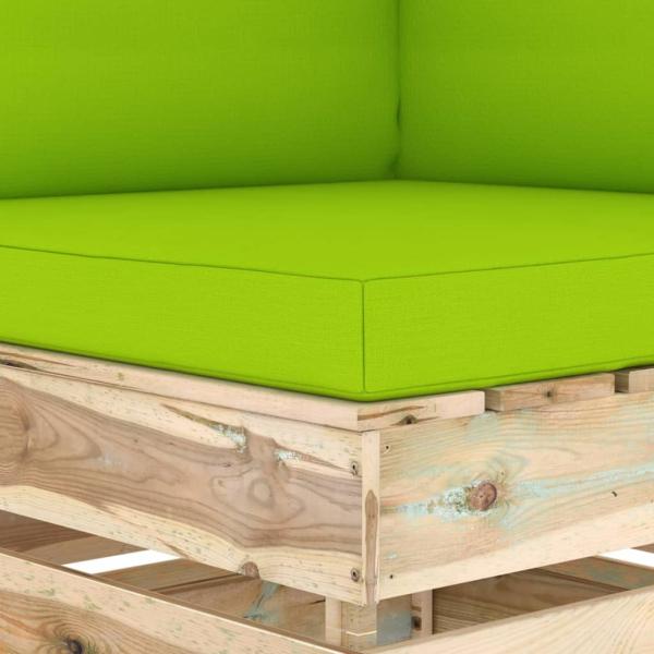 ARDEBO.de - Modulares Ecksofa mit Kissen Grün Imprägniertes Holz