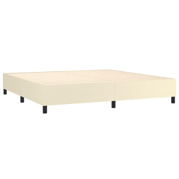 Boxspringbett mit Matratze & LED Creme 200x200 cm Kunstleder